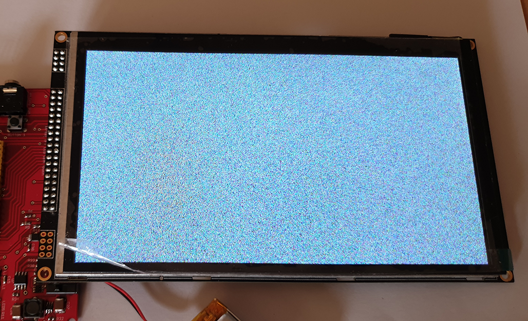 PIC32MZ - An initialised LCD with an ugly old screen protector