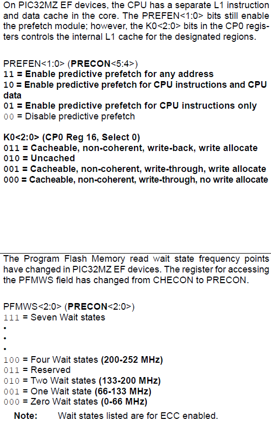 PIC32MZ Wait States Configuration